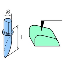 354884 SPH-71 Single bevel stylus For Contracer (Contour Measuring